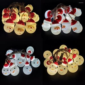 Dizeler LED şerit 3M String Lights Noel Baba ve Kardan Adam Kapalı Ev Noel Dekorasyon Işık Sıcak Beyaz Çok Renk