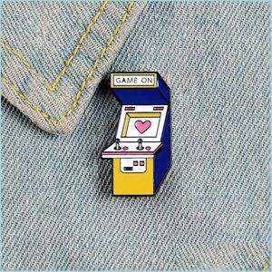 Pins Broschen Spiel Hine Emaille Pin Videospiele Abzeichen Rosa Herz Brosche Cartoon Rocker Liebe Kleidung Rucksack Tasche Revers Schmuck Geschenk Dhpx7