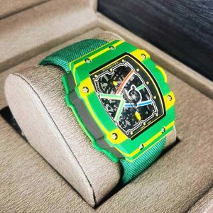 Richa's Same Carbon Diamond Watch Men's Sports Personality Luminous Hollowed Out Waterproof Fully Automatic Square Mechanical Men