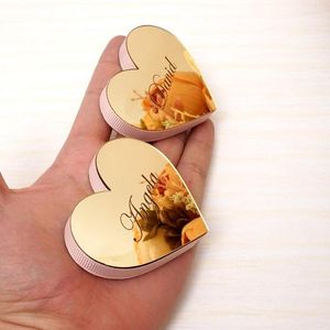 Parti Malzemeleri 2 PC/Set Kişiselleştirilmiş Aynalı Kalpler 1cm Eva-Foam Şerit Özel Adı Düğün Konuk Hediye Dekoru iyilik