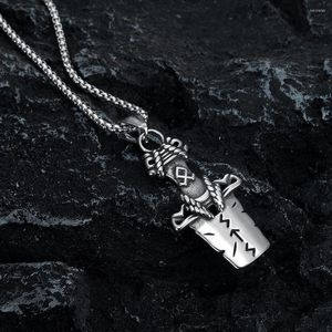 Colares pendentes vintage viking aço inoxidável guerreiro quebrado colar de espada nórdica odin rune jóias masculinas atacado