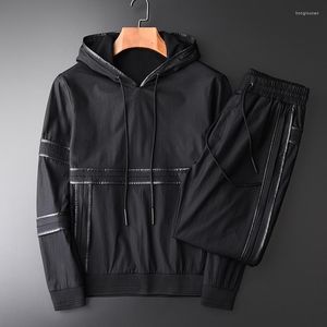 Men's Jackets Male Jacket Three-dimensional Cutting Leather Setting 2-piece Hooded Men Youth Autumn Slim Fit Man 4XL