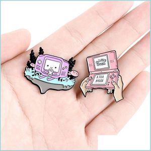 Pins Brooches Game Hine Pin Vintage Pink Purple Video Games Enamel Pins Brooches Clothes Backpack Jackets Lapel Badge Jewelry 933 Q Dhzpr