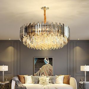 Chandeliers Led Round Golden Crystal Lamp Lighting Living Room Interior Modern Chandelier Restaurant Kitchen Industrial Loft