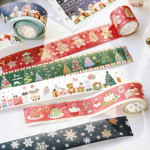 Brocada de presente 3cm 3m Vintage Christmas Holiday Washi Stickers Pack Diy Decoração de Snowflake Tree Label Scrapping Scrapbooking