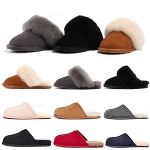 Designer wool Slippers winter Booties slides snow Moccasins Scuffs Plush Rubber Indoor classic non slip mens women sports sneakers trainers size US4-14