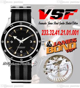 VSF Drive 300M Spectre A8400 Automatic Mens Watch V2 Limited Edition Ceramic Bezel Black Dial Gray Nylon Nato Strap 233.32.41.21.01.001 Super Version Puretime B2