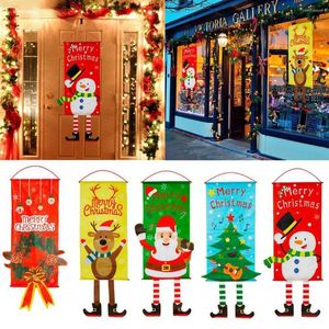 Christmas Decorations Merry Santa Elk Snowman Print Hanging Legs Banner Flag Xmas Door Decor Hang On Window Tree Etc.