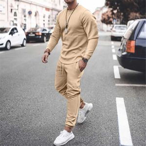 Herrspårsfall Autumn Winter Sportswear Suit Piece Set Casual Oneck Muscle Longsleved Classic Models of Sports Suit G221011