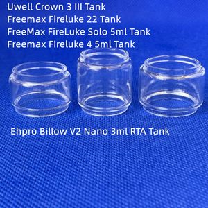 Bubble Glass Tube för Fireluke 4 Bag Solo 5 ml 22 Crown 3 Ehpro Billow V2 Nano BULB Ersättningsfatboy 3 ml 5 ml