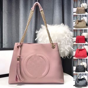 女性ハンドバッグトートバッグ 7A 品質ショッピングバッグレザータッセルレター無地ショルダーバッグダブルチェーン大容量ポケットポーチ