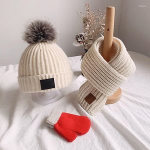 Cappelli Cappello da bambino Autunno e inverno Sciarpa per bambini Set Ragazzi Ragazze Carino lana lavorata a maglia Stilista di moda per bambini