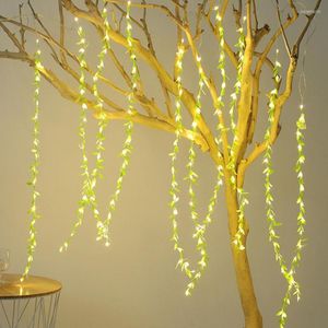 Strings 3X1M 6X1M Ivy Leaves LED Icicle Light Christmas Vine Branch Window Curtain Garland Outdoor Twinkle Fairy String