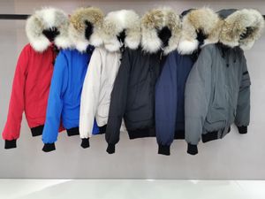 doudoune Uomo Bomber Piumino Vera Pelliccia di Lupo con Cappuccio Tela da Uomo Donna Parka Lettera Patch Tasche con Cerniera Caldo Spessore Outwear Designer Donna Ruff Cappotto Invernale