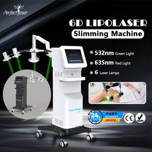 FDA CE -godkänd 6D -liposlim lasermaskin smärtfri kall bantning skönhetsutrustning lipolaser cellulit borttagning viktminskning maskin