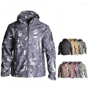 Utomhusjackor Softshell Tad Camouflage Tactical Hunting Jacket eller byxor Män Fleece Camping Vandring Windbreaker Militärdräkter