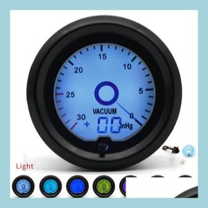 Vacuometro da 2 pollici 52 mm Vacuometro 7 colori Racing Lcd Display digitale Misuratore per auto Mtiple Colors Drop Delivery 2022 Cellulari Motorcycl Dhfdp