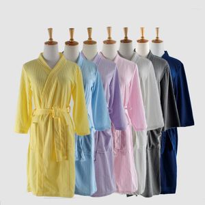 Kvinnors sömnkläder kvinnor män våffla kimono badrock suger vatten snabb torrklänning plus storlek el badrobe sexig underkläder brudtärnor kläder