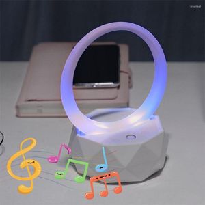 Nattlampor USB-uppladdningsbar ljus Bluetooth-kompatibel h￶gtalare 5.0 sovrum lampa f￤rgglad skrivbordsmusikspelare