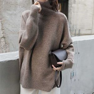 Women's Knits Tees Autumn and Winter Turtleneck Elegant Long Sweater Women Loose Pulls Long Sleeve Tops Knitted Pullover Soft Warm Sweaters 23624 T221012