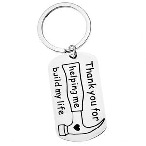 Thanksgiving Birthday Gift Key Chains Thank You For Helping Me Build My Life Engraved Love Mental Keychain Anti-lost Keyring