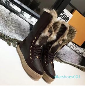 2022 Boots Brand Designer Leather Suede 100% Rabbit Warm For Fashion Luxury Woman Kne W1 No16