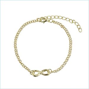 Charm Armbänder Liebe Nummer 8 Legierung Charm Armbänder Mode Auspicious Infinite Symbol Kettenarmband Elegant Einfach Sexy Schmuck Gi Dhdji