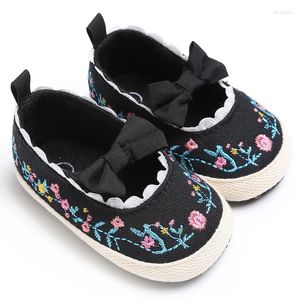 Primeiros caminhantes Bobora nascidos sapatos de meninas Princesa Mary Jane Bow Crib Soled Soled Anti-Slip Kids