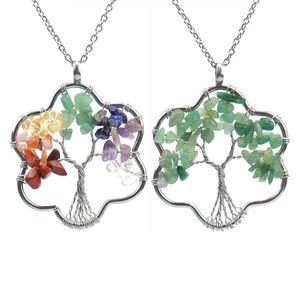 Crystal Life Tree Halsband Sn￶formade naturstenh￤ngen halsband mode smycken tillbeh￶r