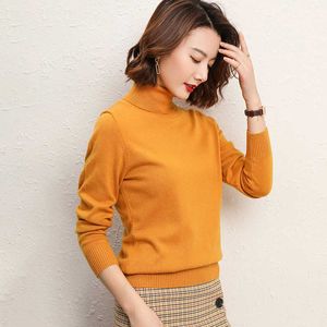 Women's Knits Tees High Lapel cashmere sweater women's knitted bottomed Pullover long sleeve inside T221012