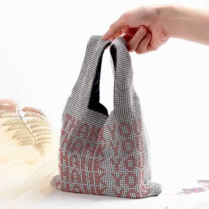 Tote Çanta Tasarımcısı Moda Yeni Parti Çanta Rhinestone Y2210