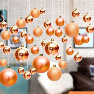 Christmas Decorations 24pcs Painted Ball Colorful Xmas Tree Hanging Ornaments Wedding Party Decoration Ceiling Pendants Room Partition