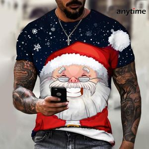 Erkek Tişörtleri TS Mutlu Noeller Tema Giyim Gömlek Erkekler Noel Baba Baskı Yıl T-Shirt Harajuku Yüksek Kalite Büyük Boy
