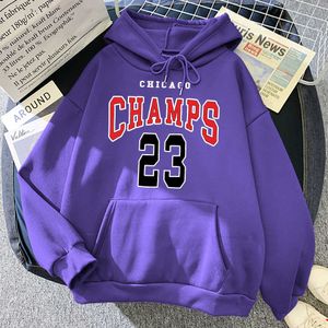 Erkek Hoodies Sweatshirts Chicago Champs 23 Hoodies Mens Sıcak Rahat Moda Sweatshirt Crewneck hip hop sokak kıyafetleri vintage gevşek kapüşonlu erkek t221008