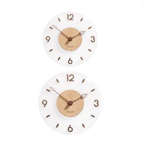 Wall Clocks Round Hanging Non Ticking Acrylic Clock For Restaurant Office Decor