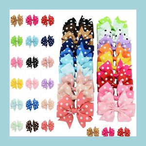 Hair Clips Barrettes Dot Ribbon Band Bow Hair Clips Kids Teens Bowknot Cute Barrette Fashion Headwear For Girls Baby Hairpin Accesso Dhtg7