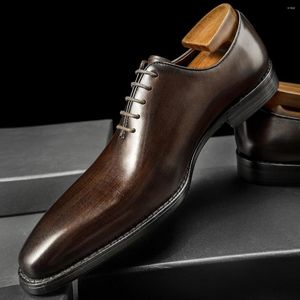 142 Fashion Hanmce Shoes Dress Oxford äkta läder andas patent för män 577