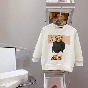 Camisolas de bebê, pulôver, roupas de bebê, designer, meninas, meninos, roupas com letras, urso de vidro branco, jumper casual, primavera, outono, inverno, manga longa, quente, confortável