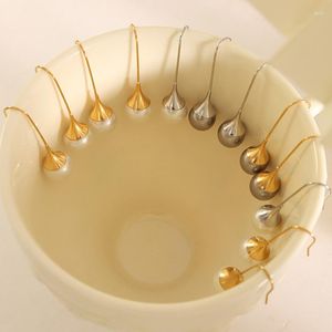 Stud oorbellen roestvrijstalen imitatie Pearl voor luxe ontwerper Boho sieraden temperament hanger lange hangende oordingen goud