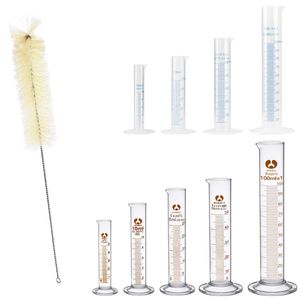 LAB -leveranser Glas /plast M￤tcylinder Graderad cylinderkemi Laboratoriestandardm￤tning