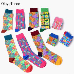 Herrstrumpor Nya tidvattnet Herr Happy Socks Funny Poppy Psychedelic Illustration Series Sokken Color Pop Art Style Couples Hip Hop Punk Sox T221011