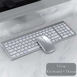 Tastiere tastiera bluetooth wireless THREEMODE silenziosa Tastiera wireless e mouse Combo per tablet per PC desktop per laptop per laptop Notebook 221012