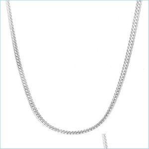 Chains 5Mm Side Chain Sier Necklace Fashion Luxury Jewerly 18K Yellow Gold Cuban For Women And Men 20Inch 709 Q2 Drop Delivery 2022 Dh7Mv