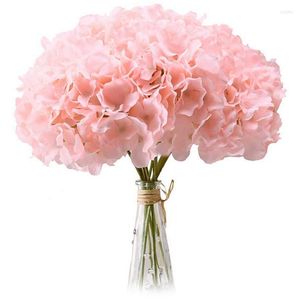 Decorative Flowers Hydrangea Silk Heads Pack Of 20 Full Artificial With Stems For Wedding