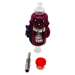 14mm Nectar Collector Kits Smoking Accessories Cartoon Resin With Titanium Nail Straw Oil Rigs Glass Pipe Smoke Accessories