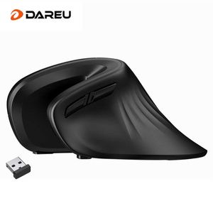 Mice DAREU Ergonomic Vertical Wireless Mouse 2.4Ghz Optical Skin 6 Buttons Comfortable Gaming Mice with Adjustable DPI For Computer T221012