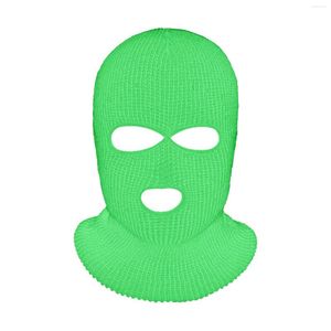 Bandanalar Tam Yüz Kapak Kış Kar Maskesi Kaplamaları Erkekler Için Örme Boyun Sıcak Tutmak Frostbite Önlemek 3 Delik