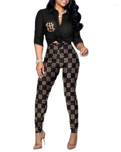 Women's Two Piece Pants Filifiti Fashion 2 Set Women Shirts And Wide Leg Casual Print Half Sleeves Top & Design Trouser Pieces