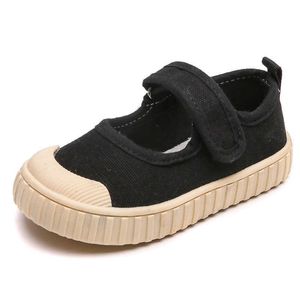 Flat Shoes 2022 Детские холст обувь летние новые вмятины корейские повседневные бисквитные квартиры дышащие горячие моды милые дети L221012