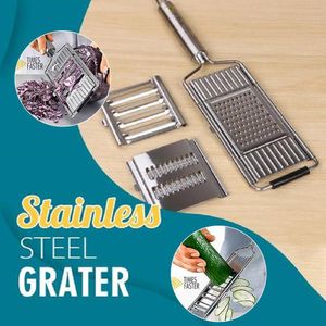Fruit Vegetable Tools Raster Cutter Stainless Steel Multifunction Slicer Verwijderbaar Slicing Knife en Peeler Kitchen Accessoire